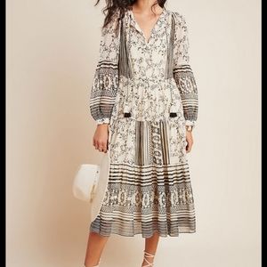 Anthropologie Talulah tiered dress midi